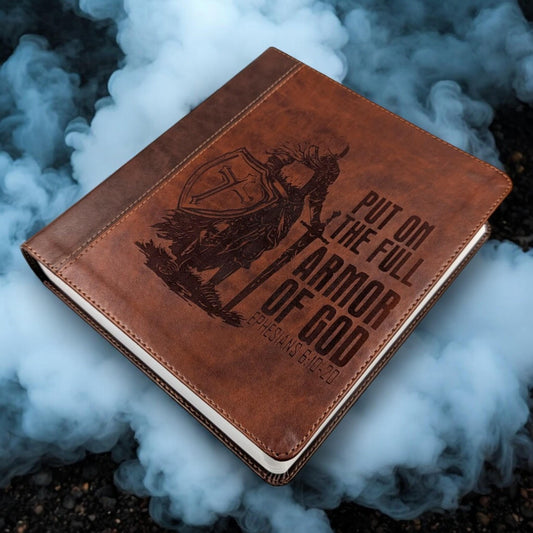 Personalized ESV Journal Study Bible: Engraved Armor of God, Lined Wide Margins