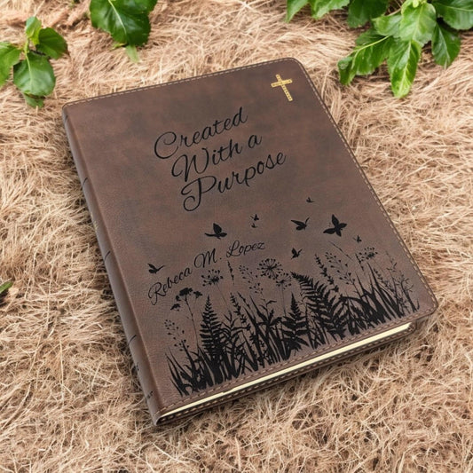 Personalized NIV Journal Bible for Women: Engraved Wildflowers, Lined Wide Margins