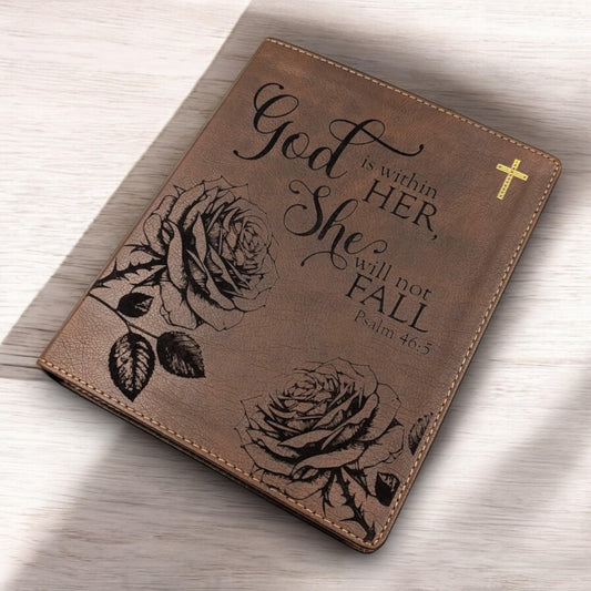 Personalized NIV Journal Bible for Women: Rose Flower Engraving, Lined Wide Margins