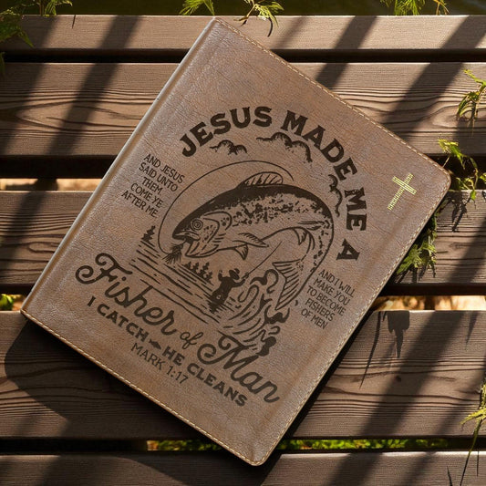 Personalized NIV Journal Bible: Engraved Fisher of Men, Lined Wide Margins