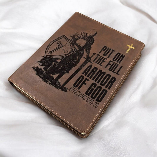 Personalized NIV Journal Bible: Engraved Armor of God, Lined Wide Margins