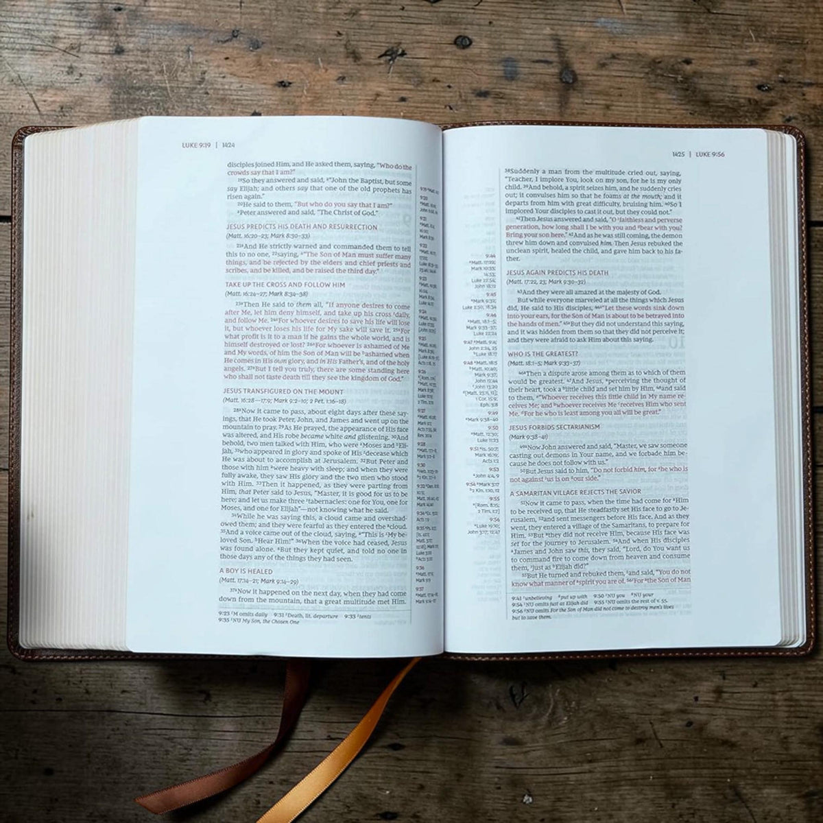 Personalized NKJV Bible with References: Engraved Lion, Wide Margins