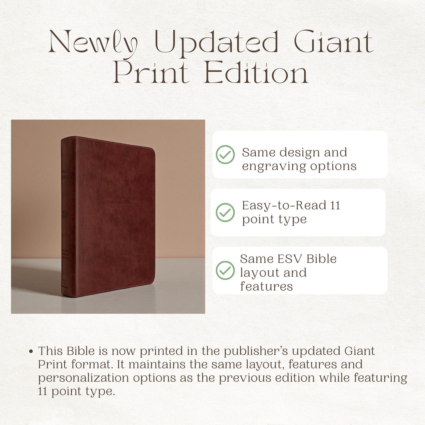 Personalized ESV Bible Large Print: Engraved Lion, Custom Name, Red Letter