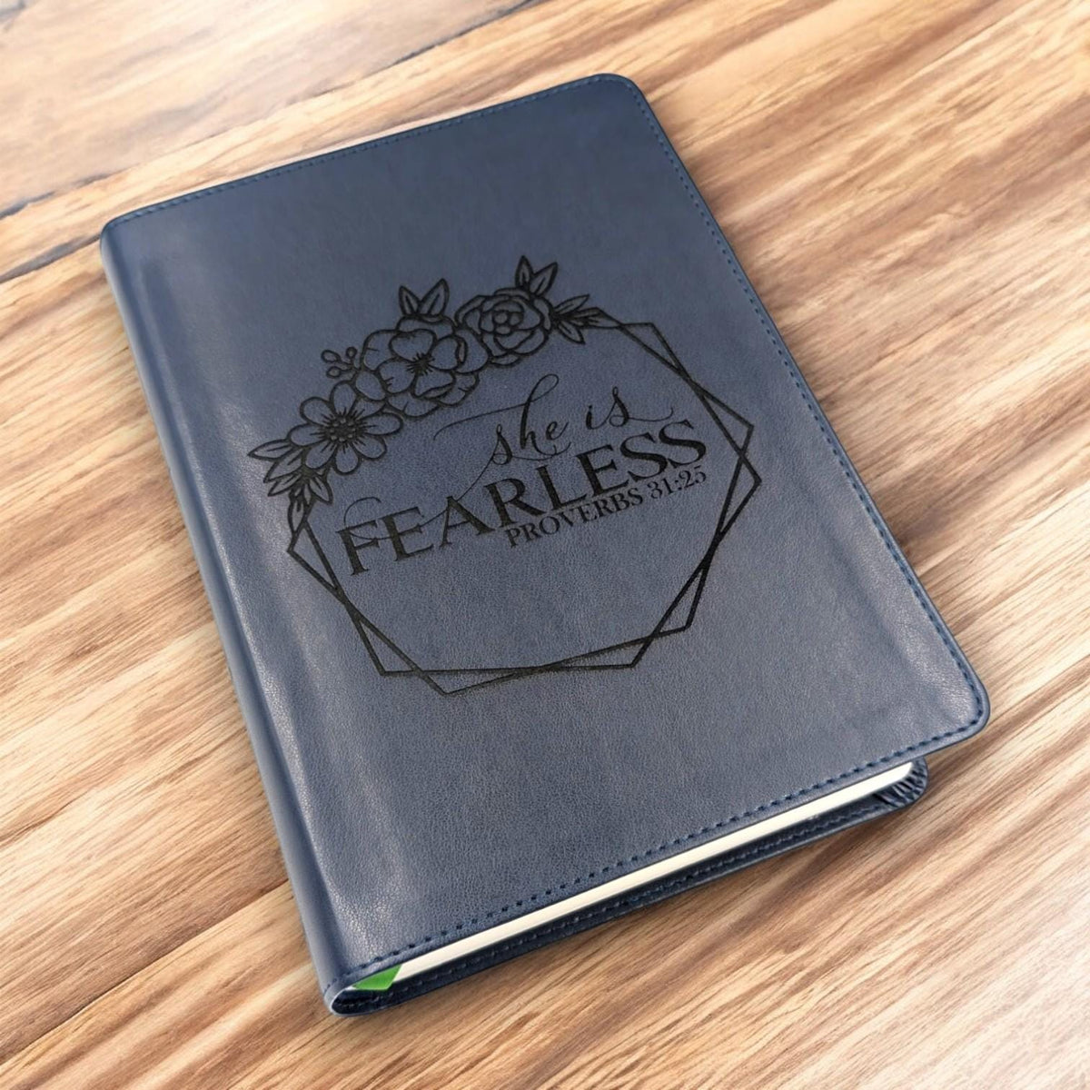 Personalized CSB She Reads Truth Bible: She is Fearless Floral Engraved, Wide Margin