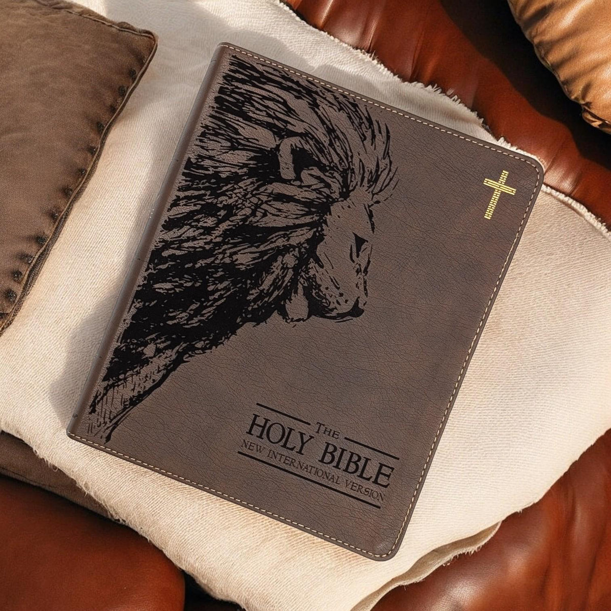 Personalized NIV Journal Bible: Lion Engraving, Lined Wide Margins
