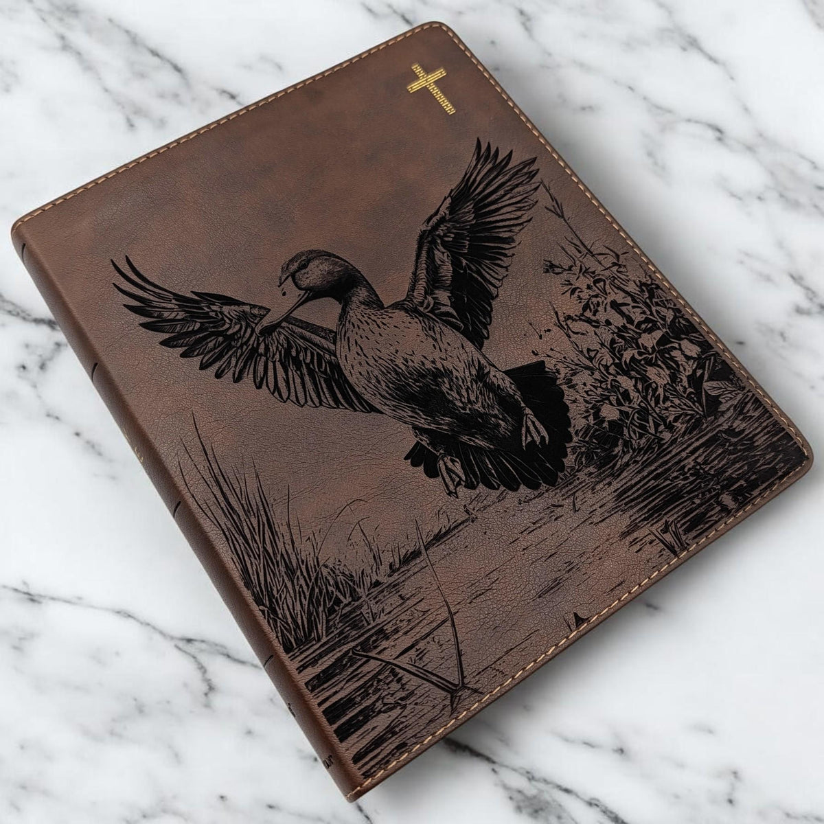 Personalized NIV Journal Bible: Engraved Duck, Lined Wide Margins