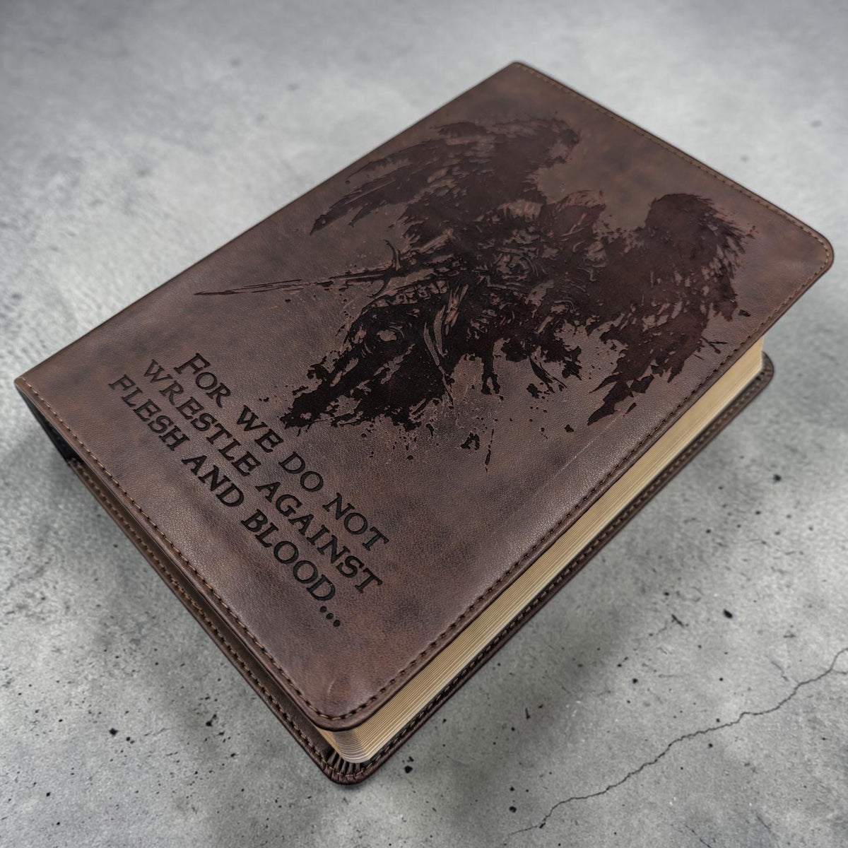 Personalized ESV Study Bible: Engraved Michael the Archangel, Brown Leatherlike, Personal Size