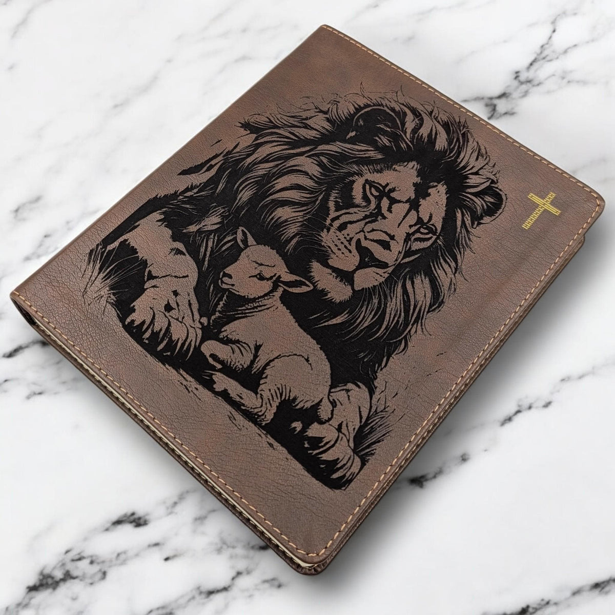 Personalized NIV Journal Bible: Engraved Lion and Lamb, Lined Wide Margins