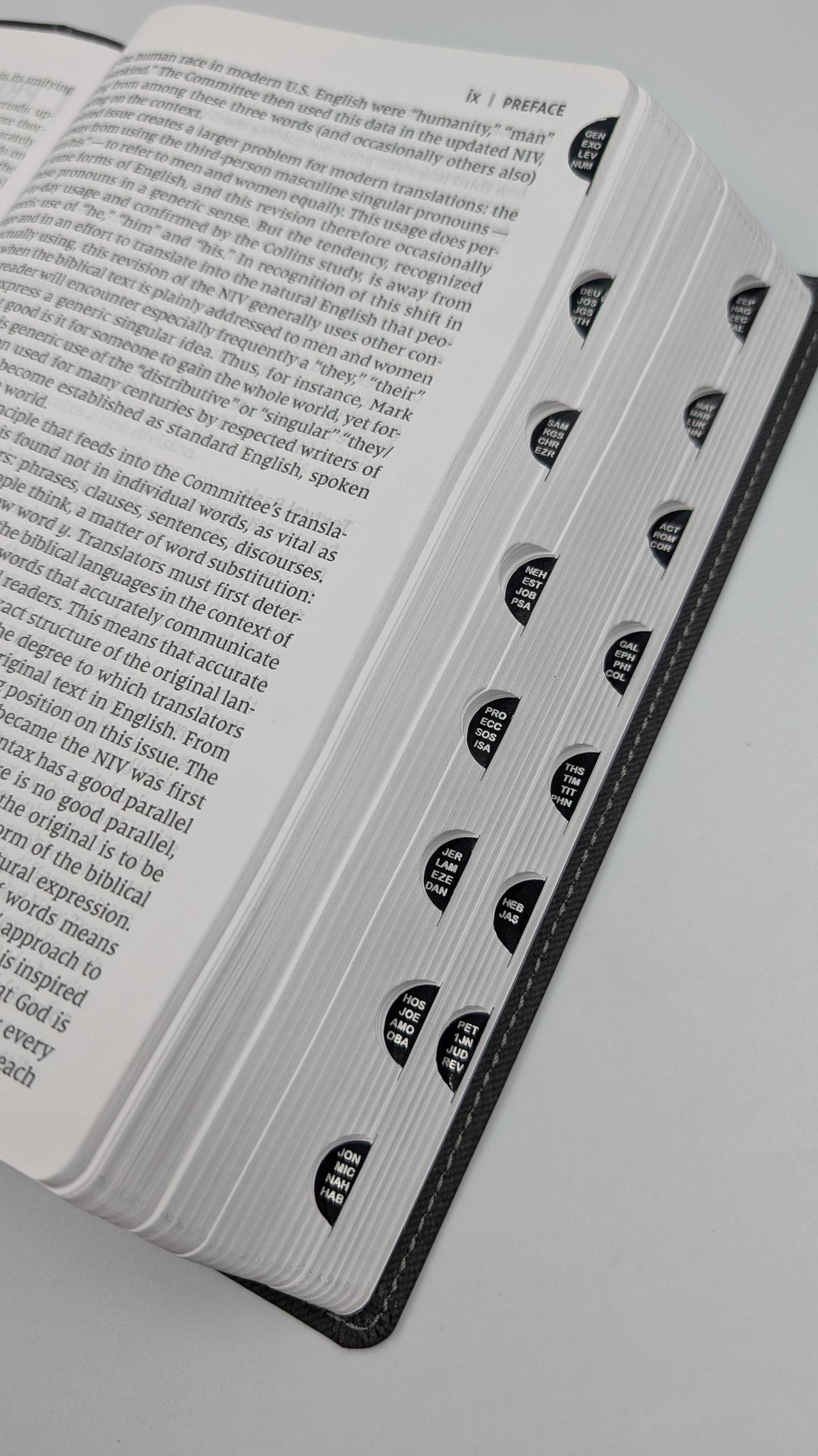 Personalized NIV Bible Large Print: Engraved Doe Deer, Black Leatherlike, Optional Thumb Index