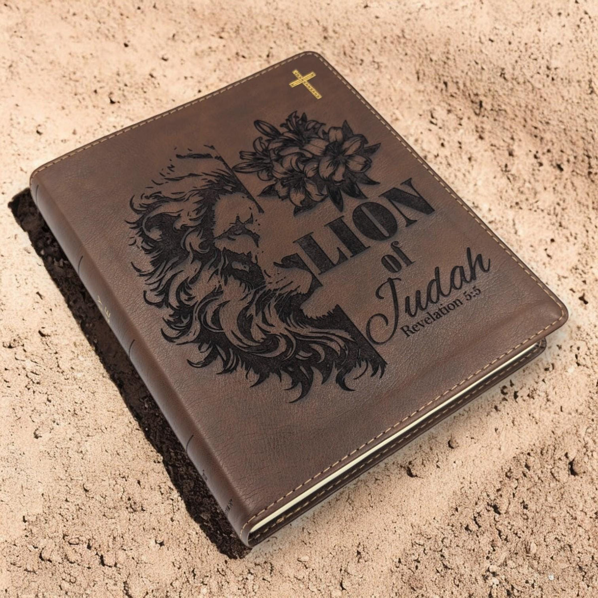 Personalized NIV Journal Bible: Engraved Lion of Judah and Lily Design, Lined Wide Margins
