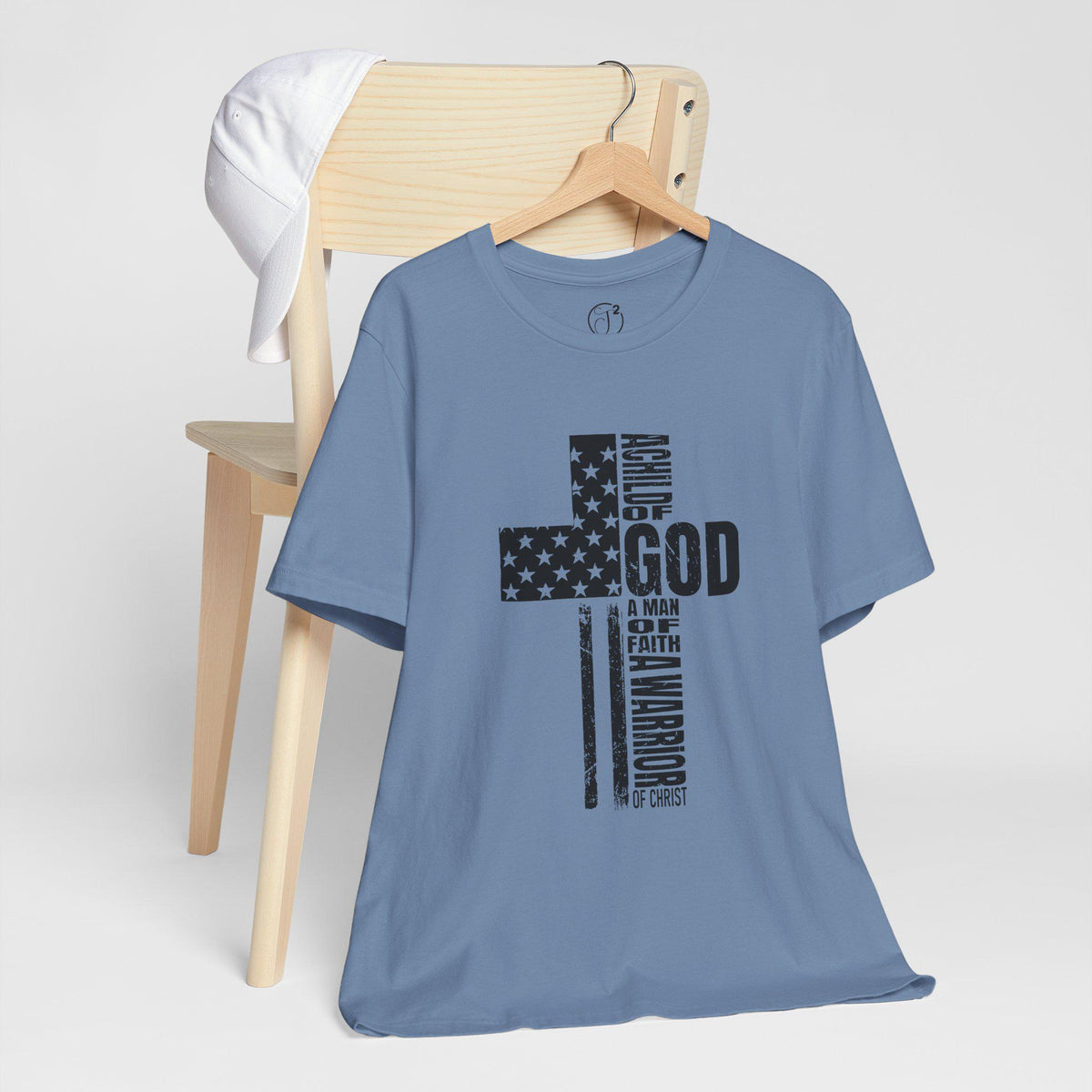 Child of God Warrior T-Shirt: Christian Flag Cross Design