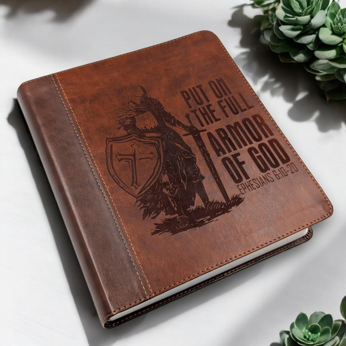 Personalized ESV Journal Study Bible: Engraved Armor of God, Lined Wide Margins