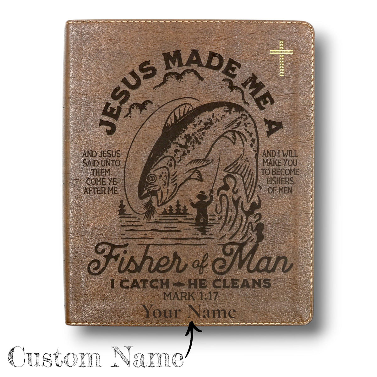 Personalized NIV Journal Bible: Engraved Fisher of Men, Lined Wide Margins