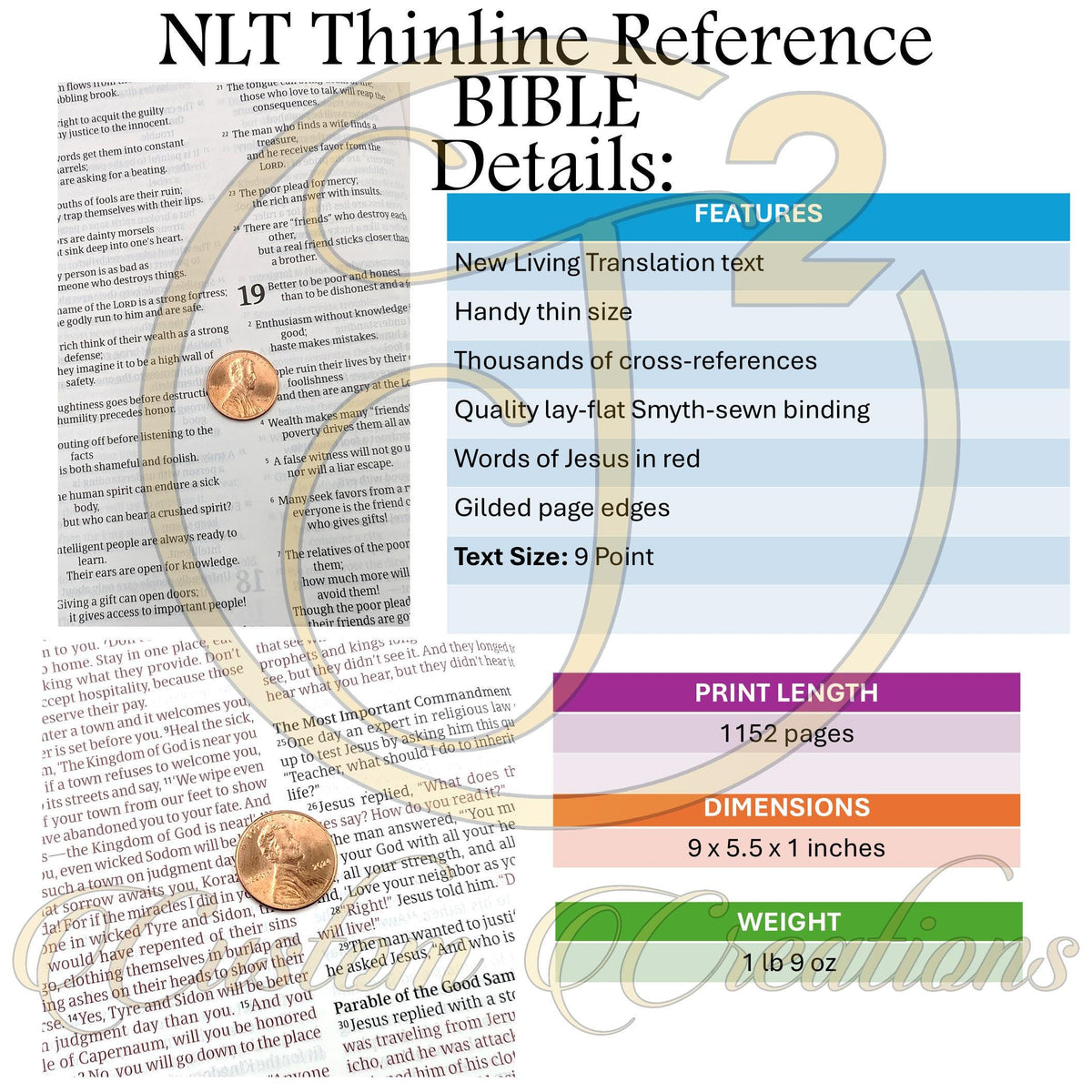 Personalized NLT Thinline Reference Bible: Engraved Buck Deer, Rustic Brown Leatherlike