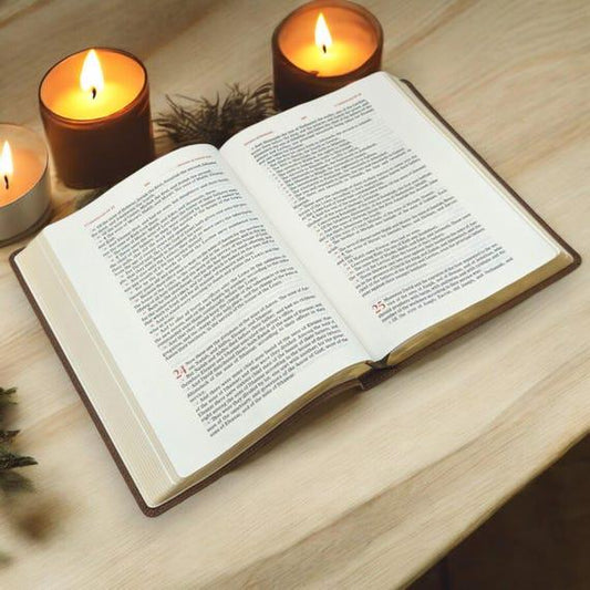 Personalized KJV Bible: Engraved Deer, Wide Margin, Brown