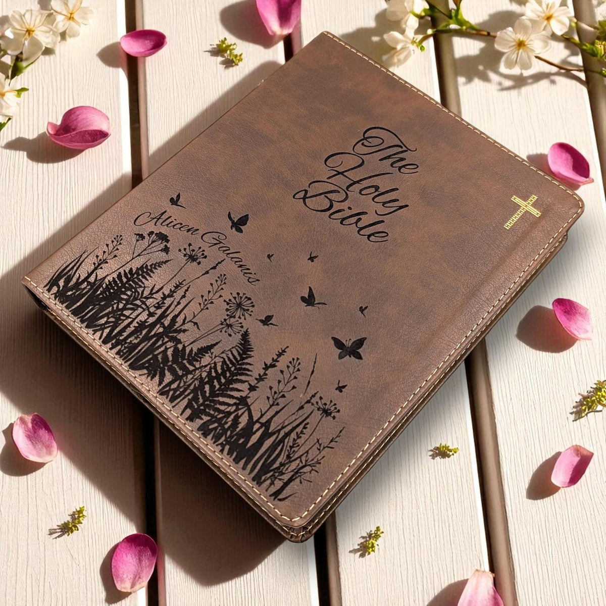 Personalized NIV Journal Bible for Women: Wildflower Engraving, Lined Wide Margins
