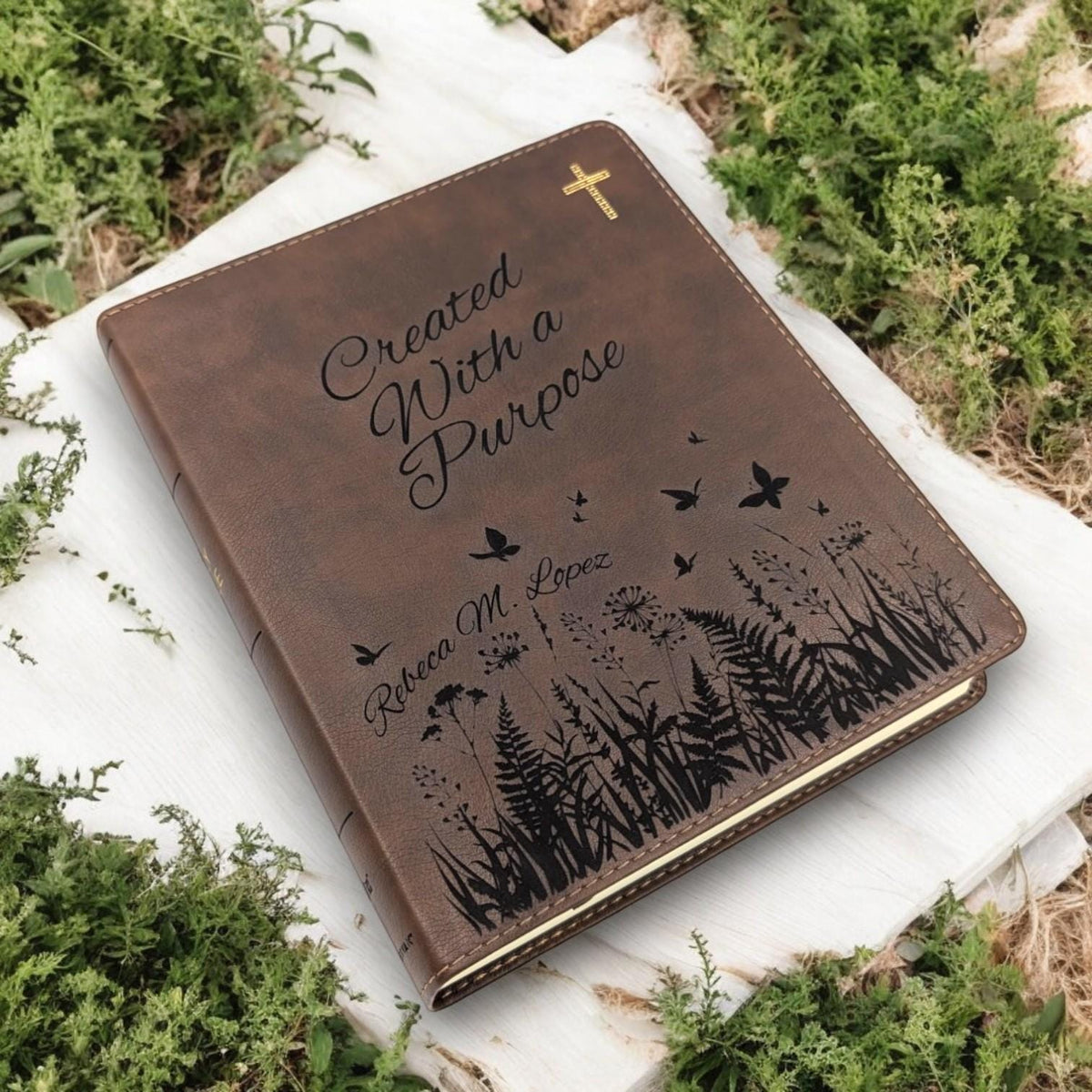 Personalized NIV Journal Bible for Women: Engraved Wildflowers, Lined Wide Margins