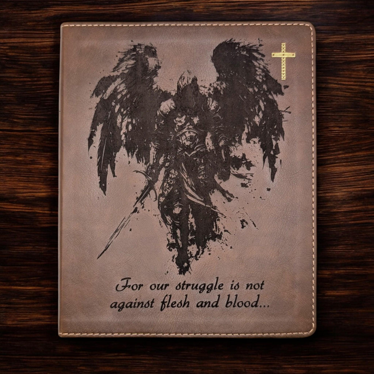 Personalized NIV Journal Bible: Engraved Michael the Archangel, Lined Wide Margins