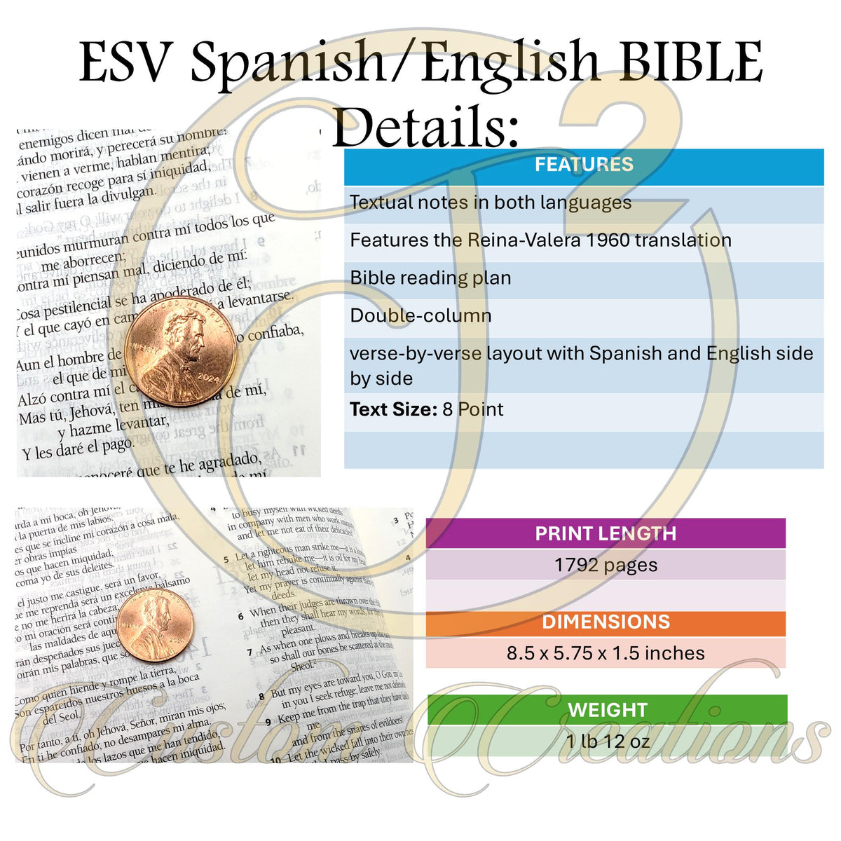 Personalized ESV Spanish English Parallel Bible: Engraved Armor of God, Reina-Valera Translation