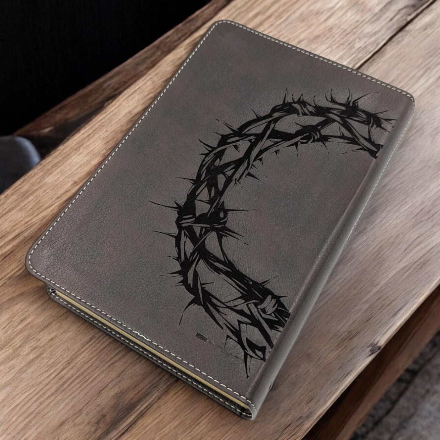 Personalized Every Man's NLT Bible: Engraved Lion & Crown of Thorns, Brown Deluxe Edition