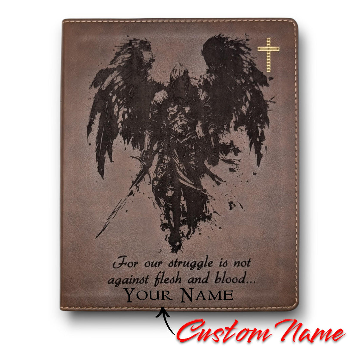 Personalized NIV Journal Bible: Engraved Michael the Archangel, Lined Wide Margins