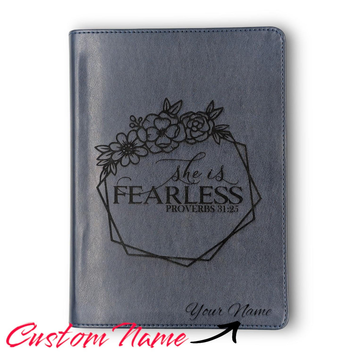 Personalized CSB She Reads Truth Bible: She is Fearless Floral Engraved, Wide Margin