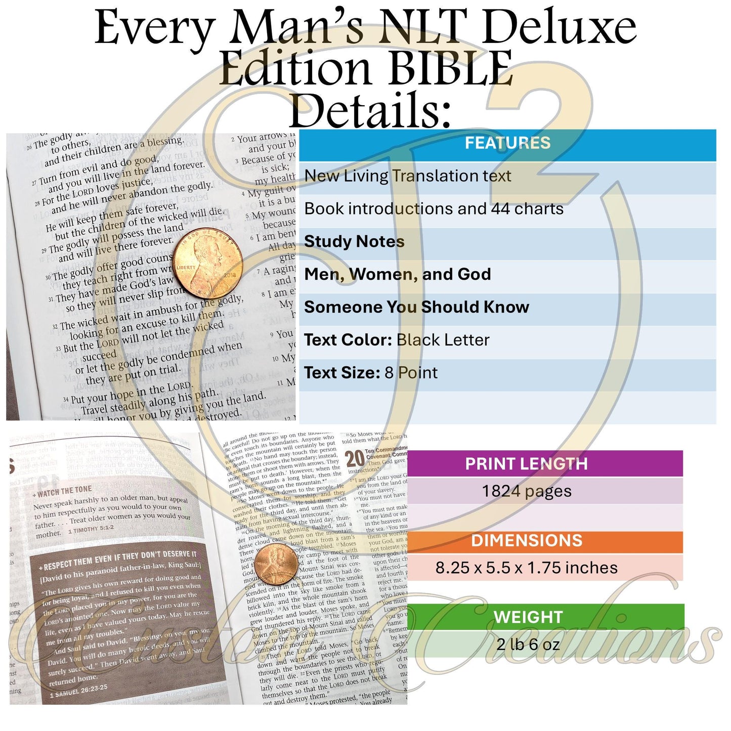 Personalized Every Man's Bible NLT: Engraved Warrior of God Cross, Brown Deluxe Edition