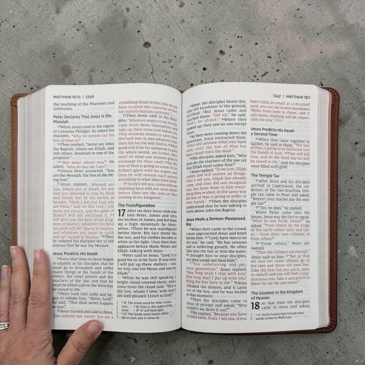 Personalized NIV Bible Large Print: Engraved Kneeling Warrior, Brown Leatherlike
