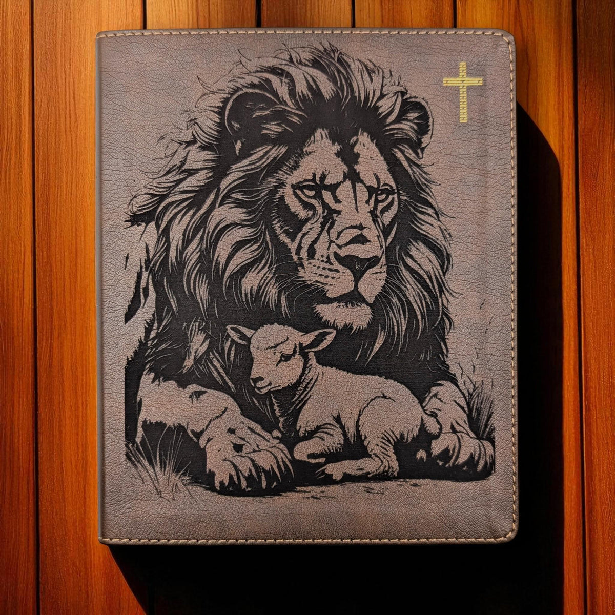 Personalized NIV Journal Bible: Engraved Lion and Lamb, Lined Wide Margins