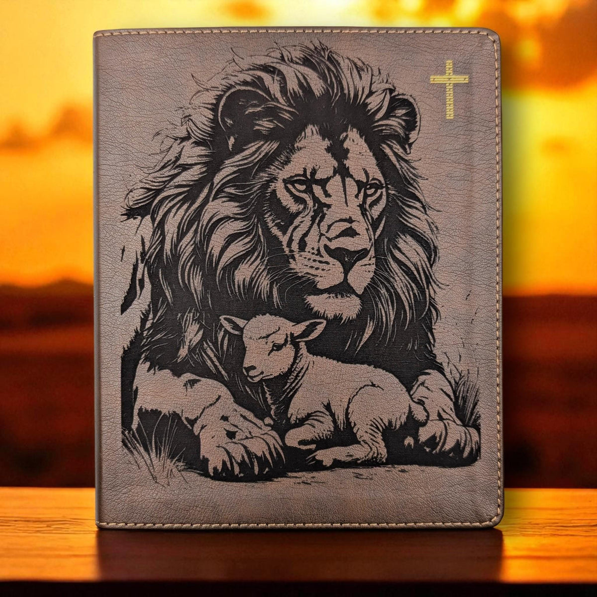 Personalized NIV Journal Bible: Engraved Lion and Lamb, Lined Wide Margins