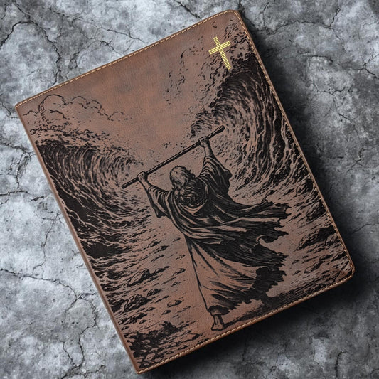 Personalized NIV Journal Bible: Engraved Moses & Parting of Red Sea, Lined Wide Margins