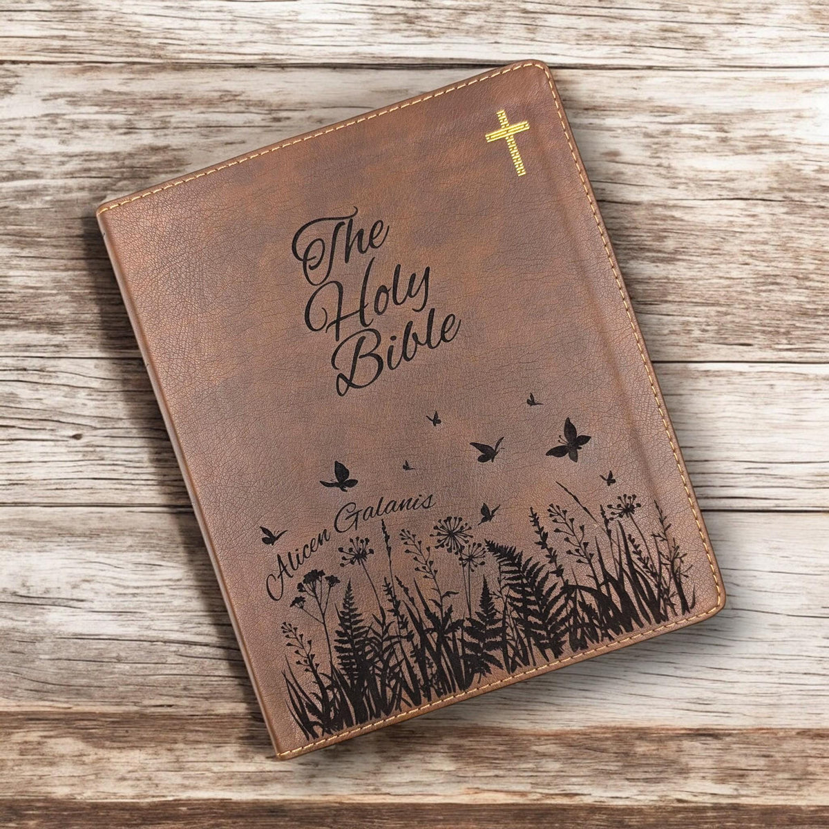 Personalized NIV Journal Bible for Women: Wildflower Engraving, Lined Wide Margins