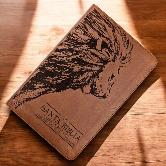 Personalized ESV Spanish English Parallel Bible: Engraved Lion, Reina-Valera Translation