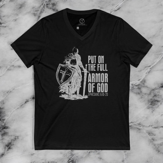 Armor of God V-Neck T-Shirt: Christian Bible Verse Tee