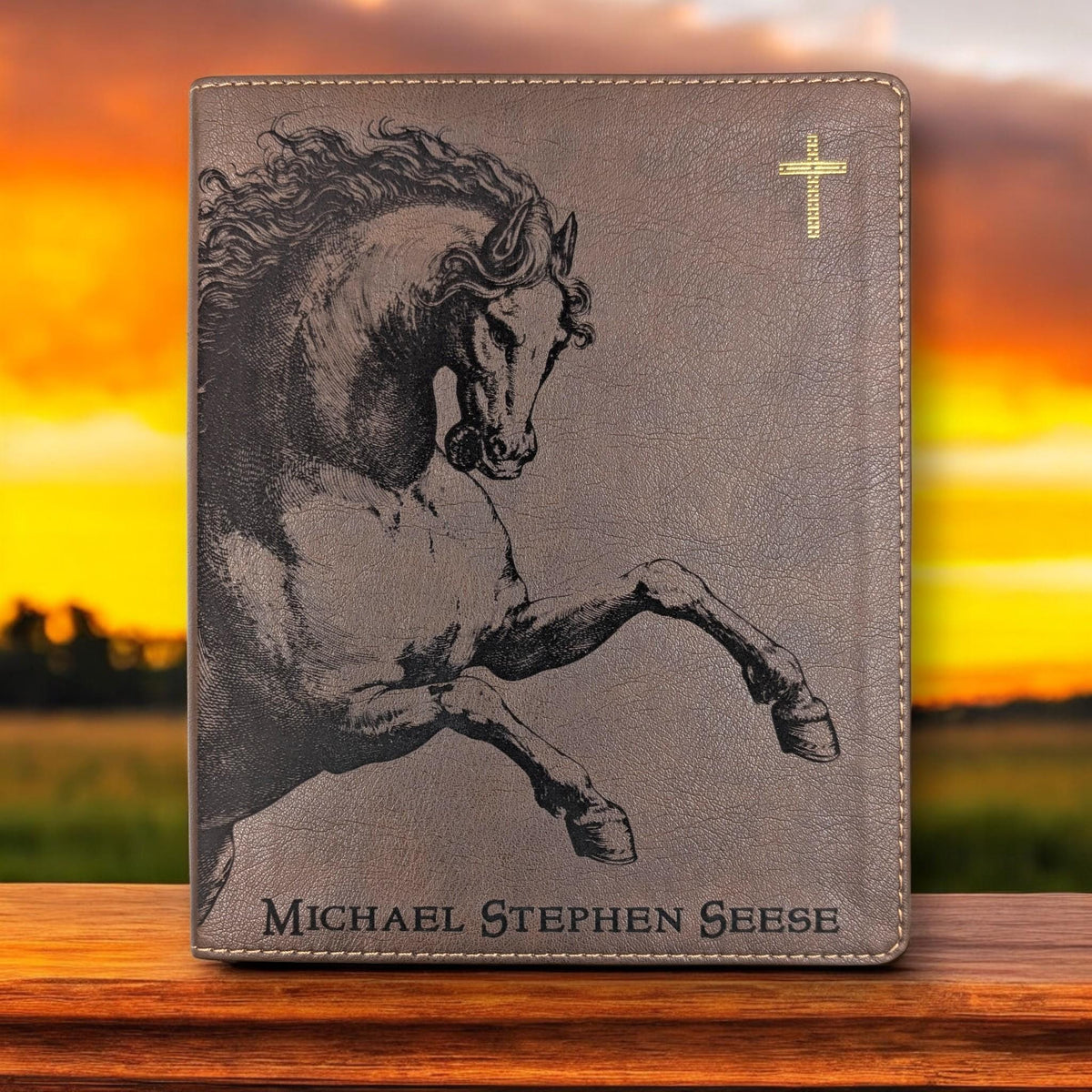 Personalized NIV Journal Bible: Engraved Horse & Verse Options on Back, Lined Wide Margins