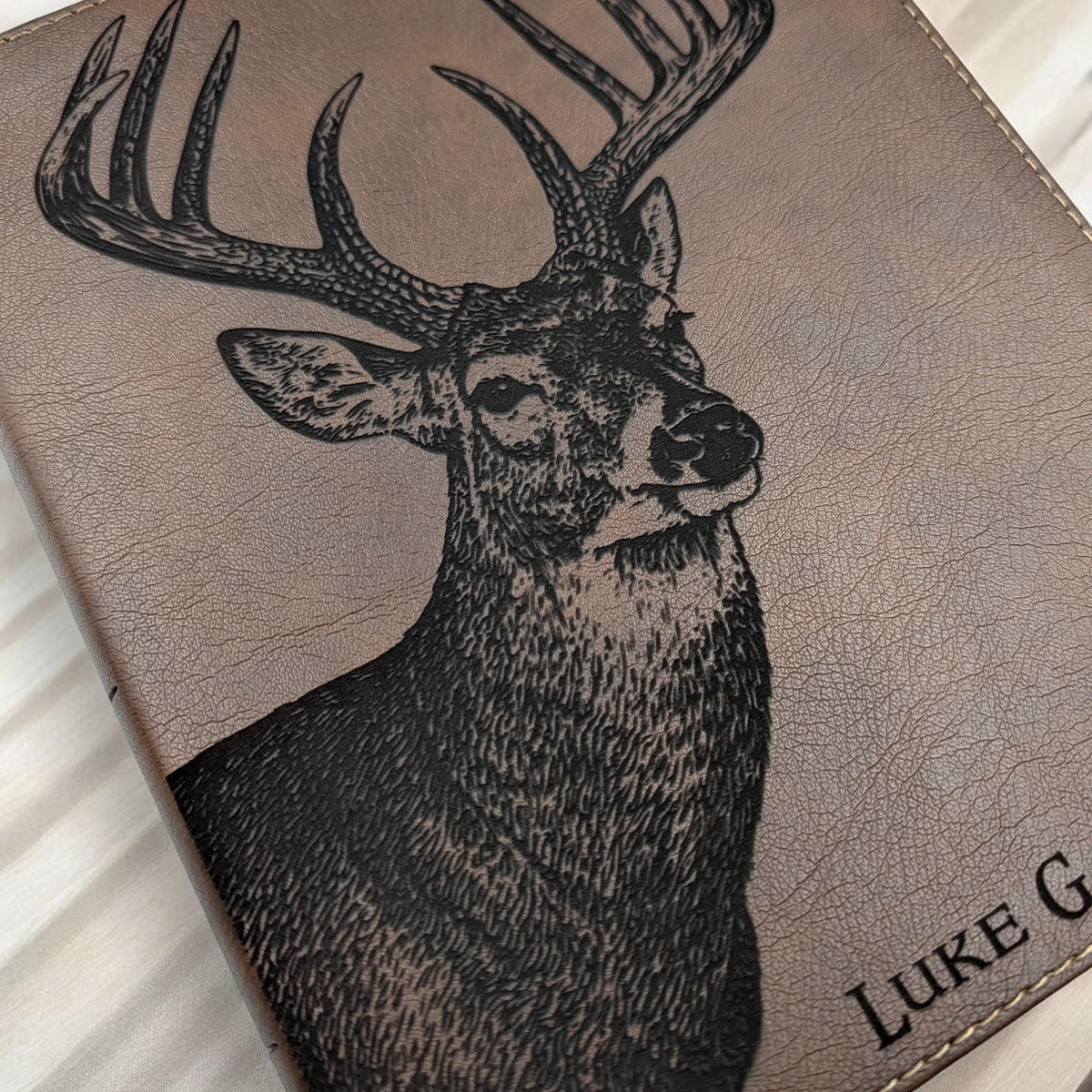 Personalized NIV Journal Bible: Engraved Buck, Custom Name, Lined Wide Margins