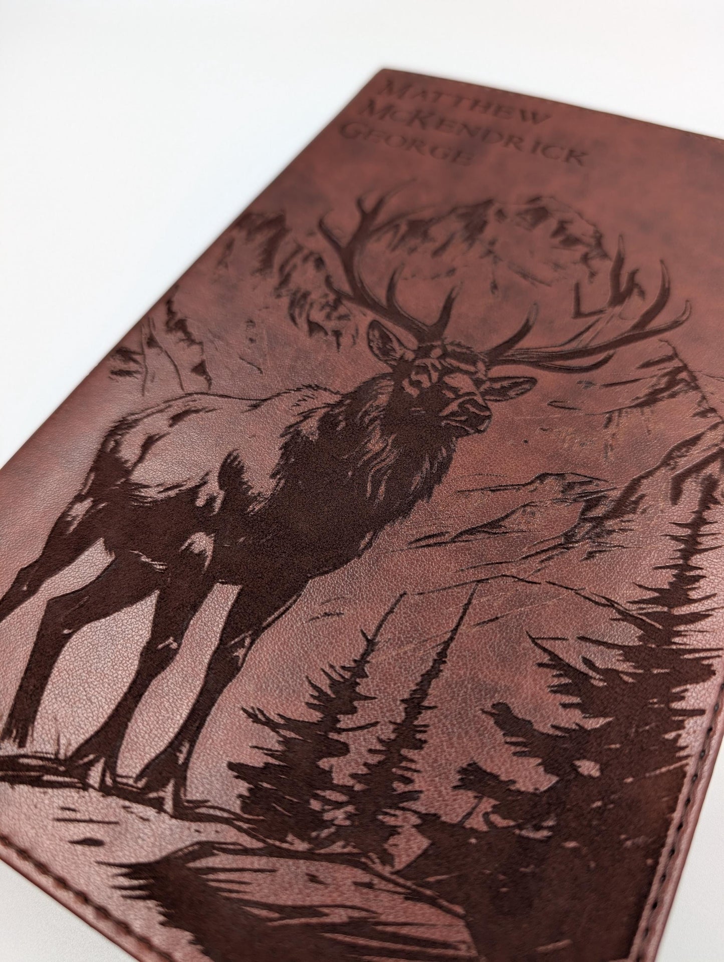 Personalized ESV Bible Large Print: Elk Engraving for Hunters and Nature Lovers
