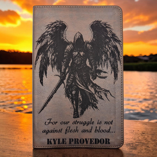 Personalized NLT Thinline Reference Bible: Engraved Michael the Archangel, Rustic Brown Leatherlike