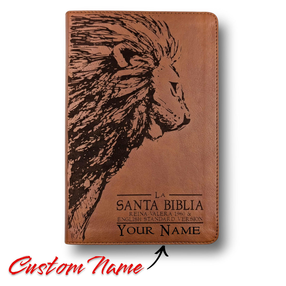 Personalized ESV Spanish English Parallel Bible: Engraved Lion, Reina-Valera Translation
