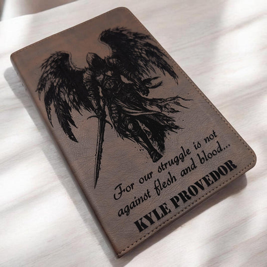 Personalized NLT Thinline Reference Bible: Engraved Michael the Archangel, Rustic Brown Leatherlike