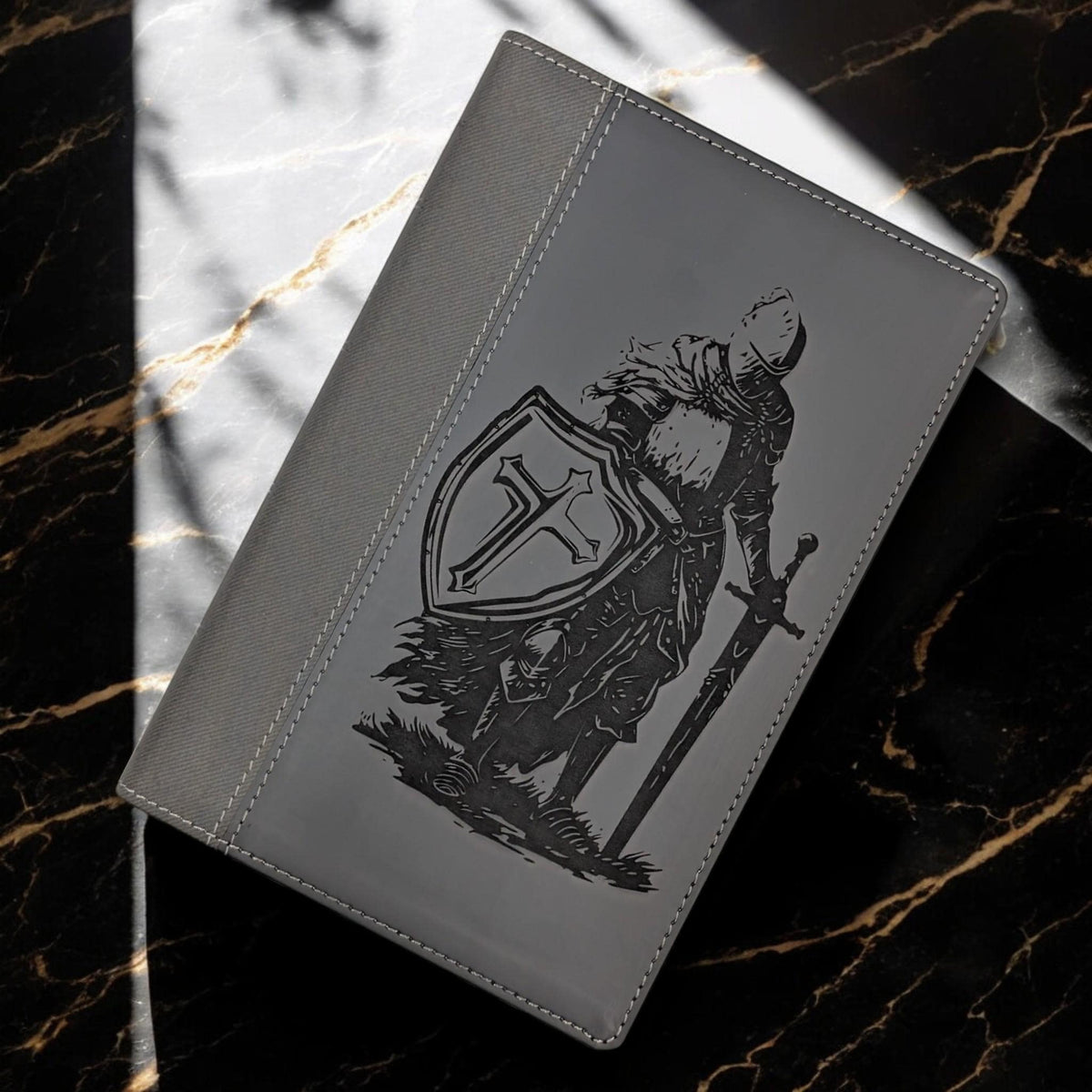 Personalized NIV Bible Large Print: Engraved Armor of God Warrior, Black Leatherlike