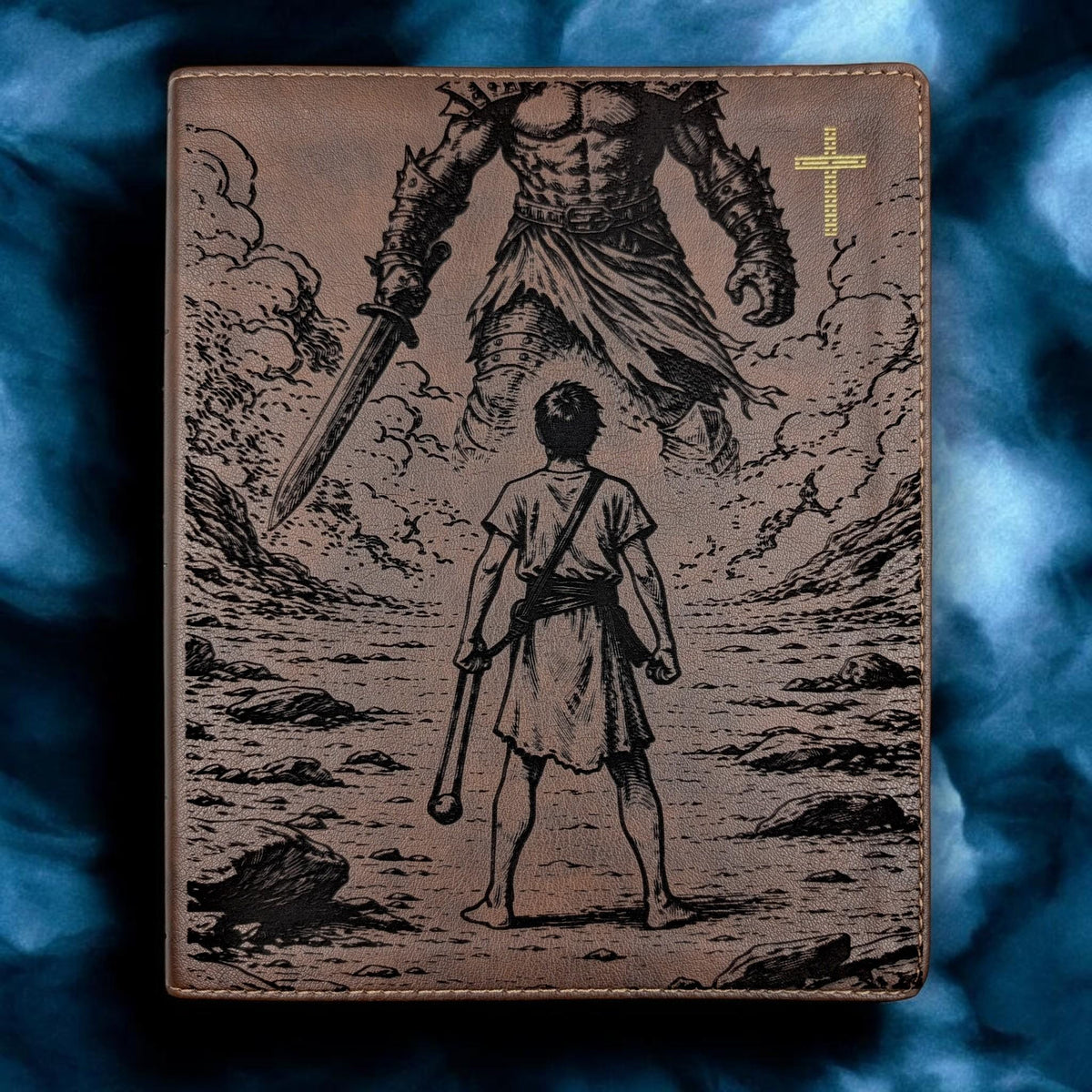Personalized NIV Journal Bible: Engraved David and Goliath, Custom Name, Lined Wide Margins