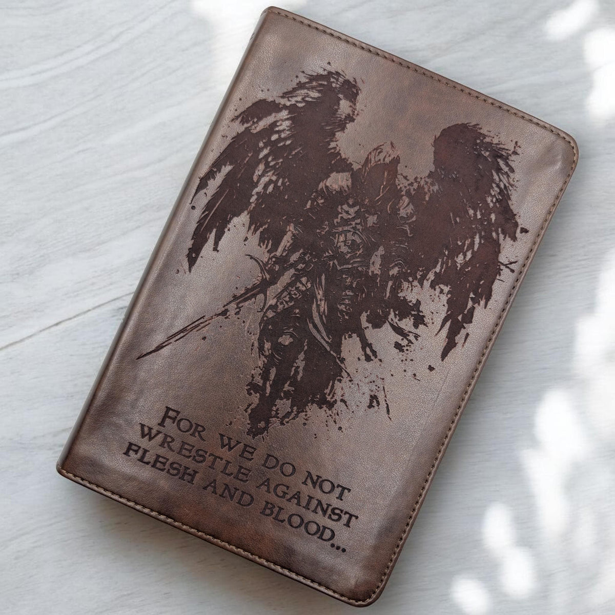 Personalized ESV Study Bible: Engraved Michael the Archangel, Brown Leatherlike, Personal Size