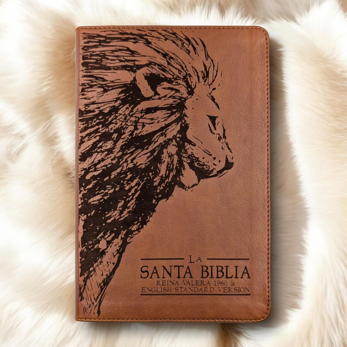 Personalized ESV Spanish English Parallel Bible: Engraved Lion, Reina-Valera Translation
