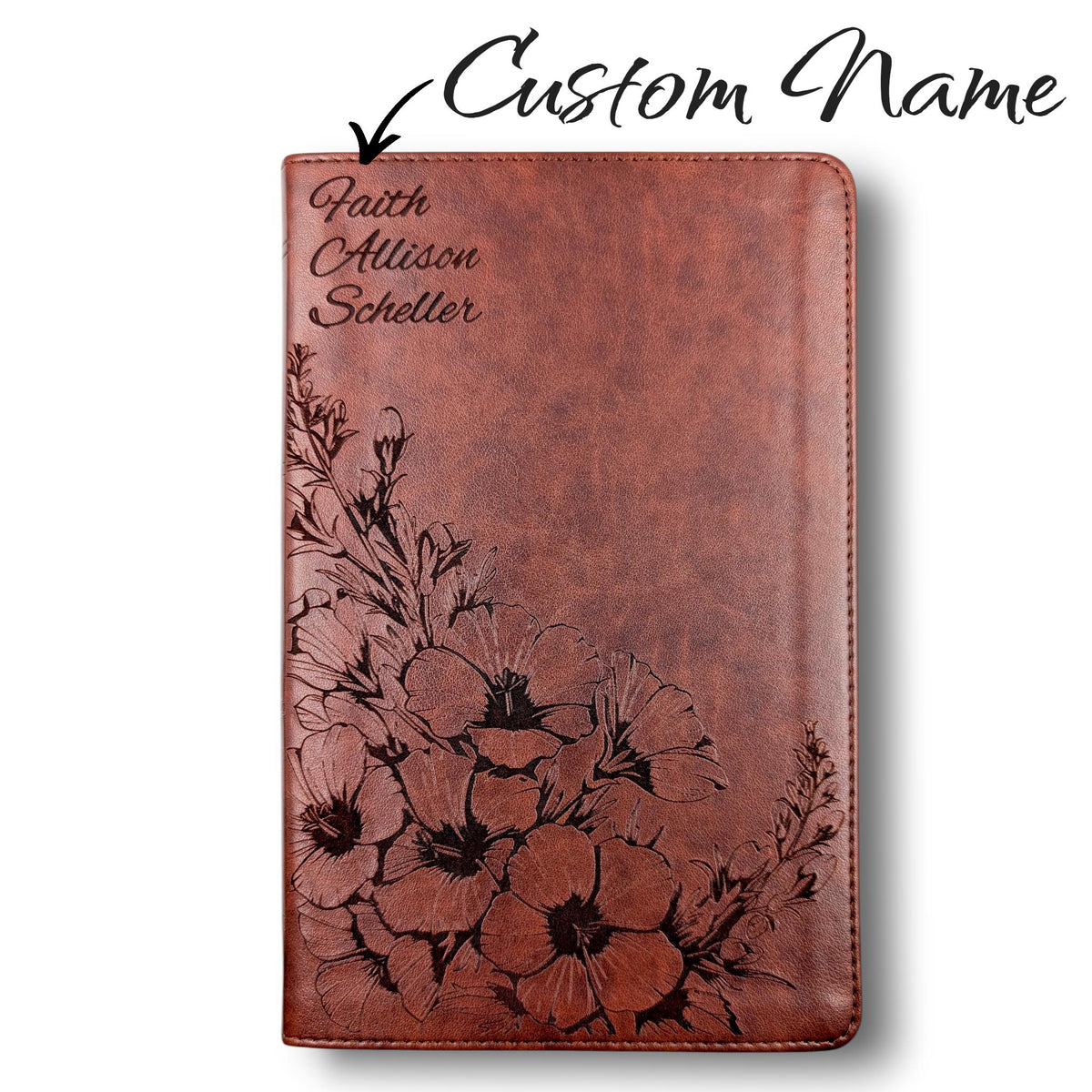 Personalized ESV Bible Large Print: Larkspur Flower Engraving