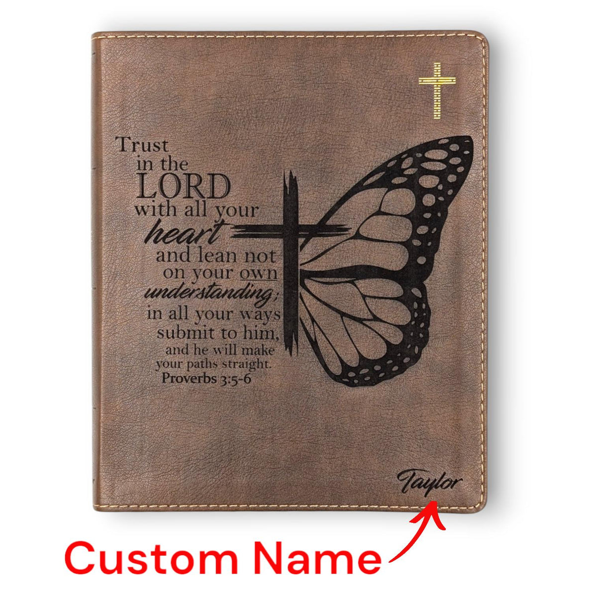 Personalized NIV Journal Bible for Women: Engraved Butterfly Design, Lined Wide Margins