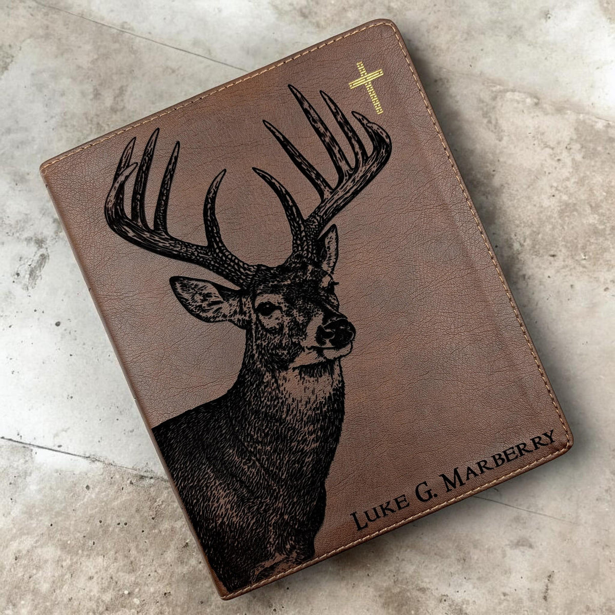 Personalized NIV Journal Bible: Engraved Buck, Custom Name, Lined Wide Margins