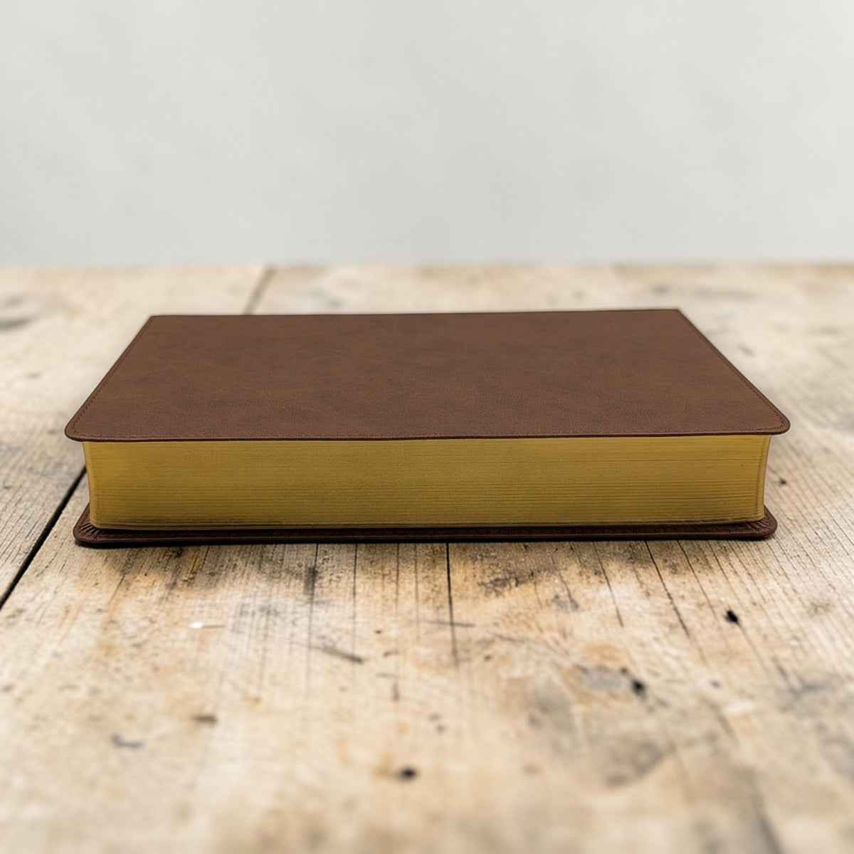 Personalized King James Bible KJV, Personal Size: Engraved Fisherman and Buck Design, Brown Leatherlike