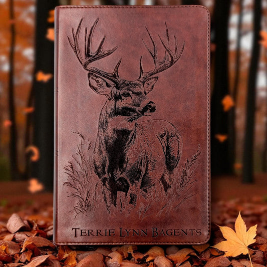 Personalized ESV Bible Large Print: Engraved Buck Deer