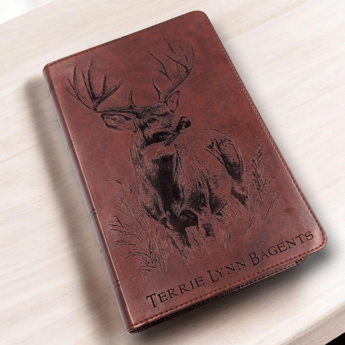 Personalized ESV Bible Large Print: Engraved Buck Deer